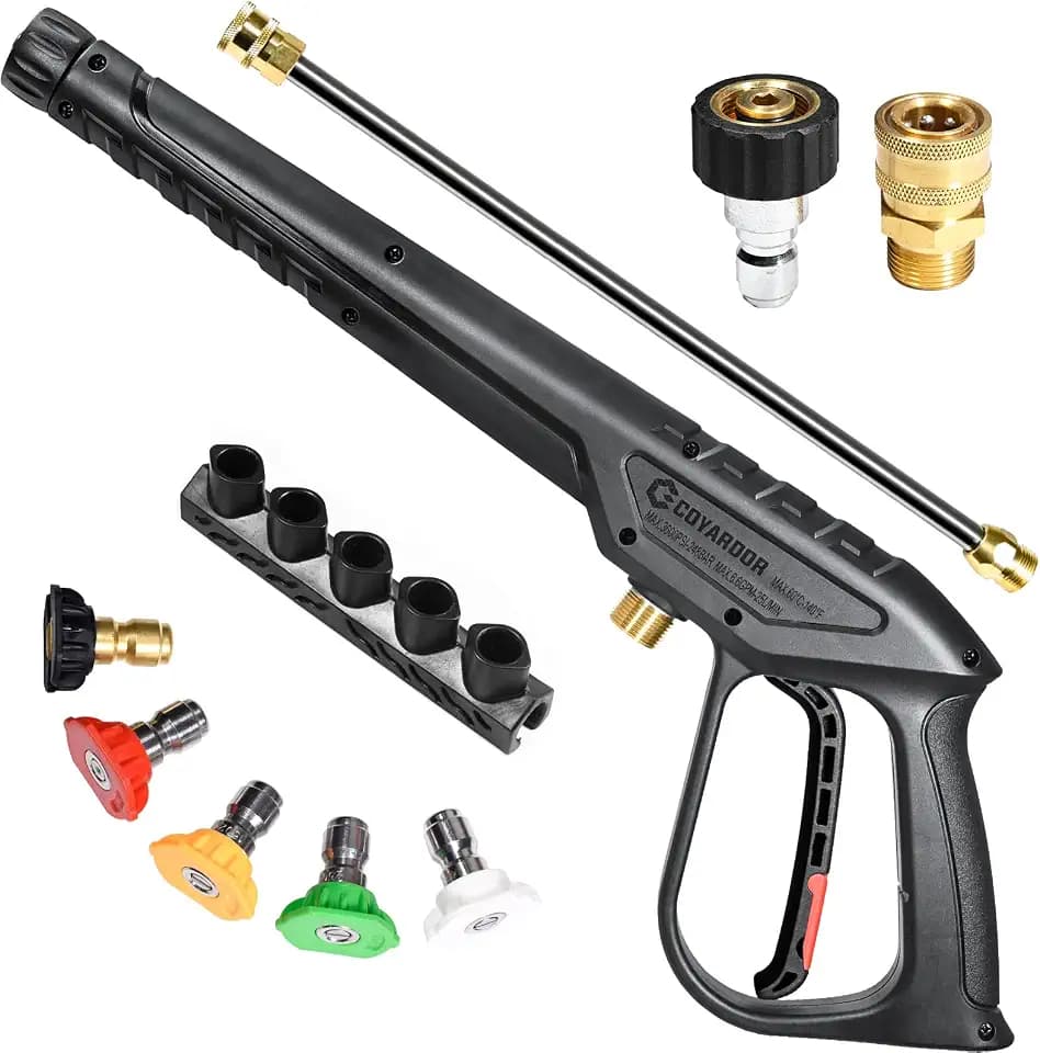 Pressure Washer Gun 3600 PSI with Extension Wand, 3/8" & M22-14mm