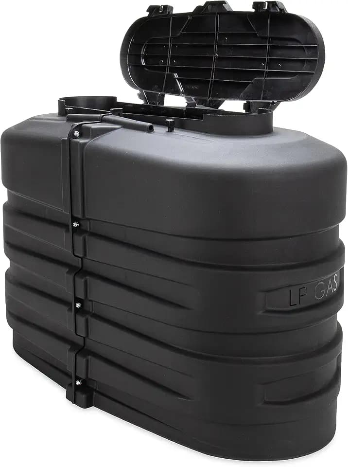 Camco Dual Propane Tank Cover for RV, 20 lb, Black, 50504