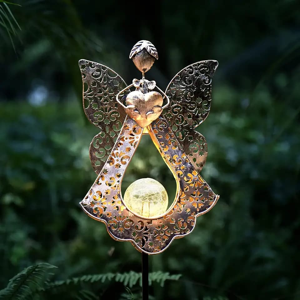Solar Angel Lights for Cemetery,42'' Garden Decor Memorial Stake