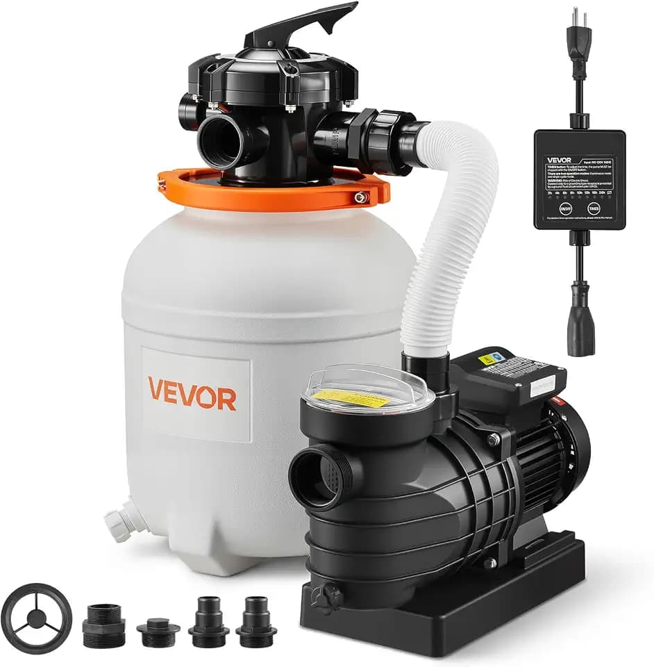 VEVOR FlashPure Sand Filter Pump 12" 1/2 HP Swimming Pool Filter System