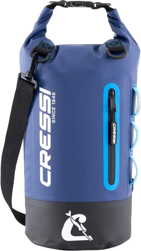 CRESSI Ocelot Waterproof Dry Bag Roll Top Storage Sack for Beach, Boat and Travel, Lightweight Water Resistant Gear Bag with Front Zip Pocket and Shoulder Straps for Water Sports