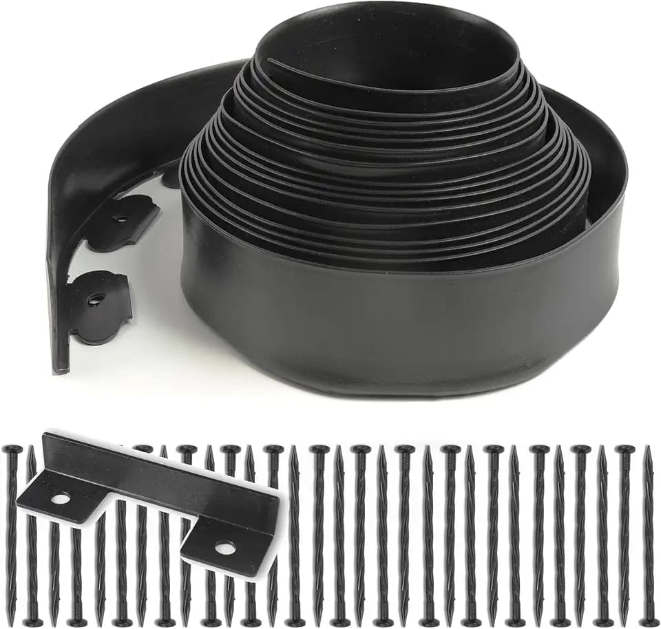 4 inch Tall Landscape Edging No Dig 33FT Garden Edging with 30 Spikes, Landscape Edging Border for Landscaping, Lawn, Flower Beds, Grass, Yard