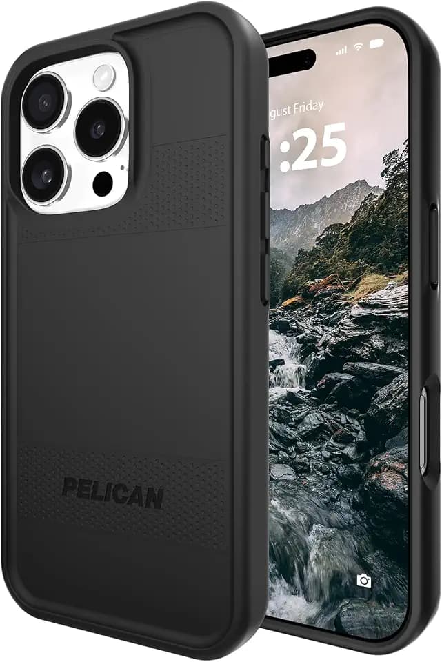Pelican Protector iPhone 16 Pro Case - Rugged MagSafe Phone Case - Black