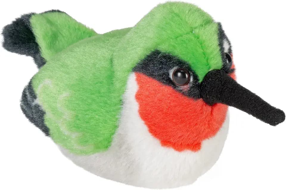 Wild Republic Audubon Birds Ruby-Throated Hummingbird with Authentic Bird Sound, Stuffed Animal, Bird Toys for Kids & Birders