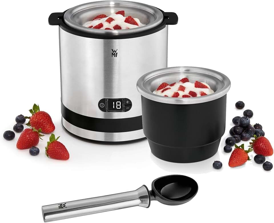 WMF Küchenminis 3in1 Eismaschine, für Frozen Joghurt, Sorbet und Eiscreme, Gefrierbehälter 300 ml, Eisportionierer, 30-Minuten-Time, spülmaschinengeeignete Teile, Ice Cream Maker