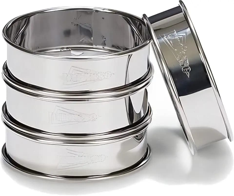 Patisse 4er Set Edelstahl Tortenringe mit Rand 8 x 2,5 cm