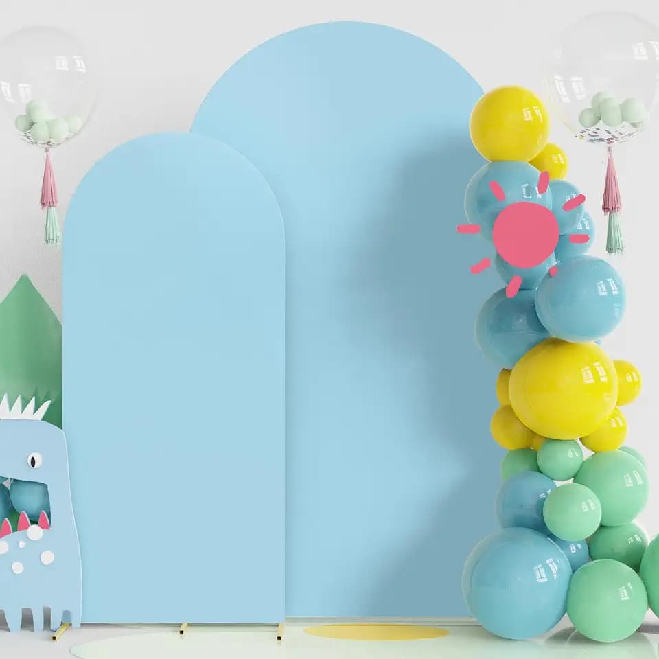 Fomcet Arch Backdrop Cover Dusty Blue Arch Covers Stretchy 7.2ft, 6ft