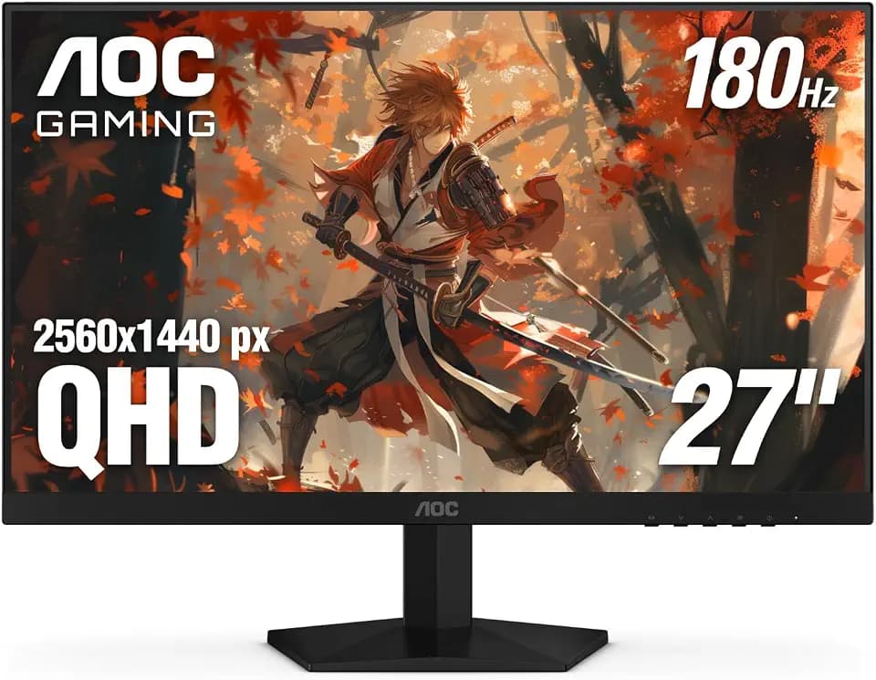 AOC 27 Inch Gaming Monitor 2K QHD 180Hz VA 1ms HDR, Q27G4XN
