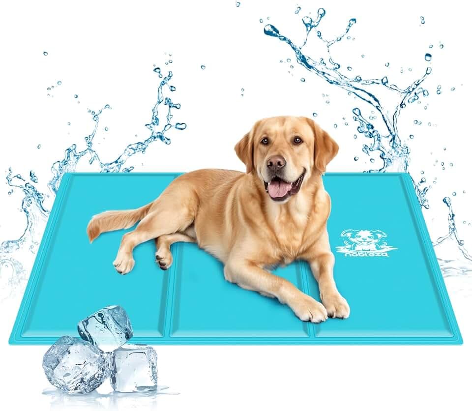 Nobleza Kühlmatte für Hunde, 90x50cm Kühldecke Hund Selbstkühlend Ungiftige mit Gelauflagen Welpe Katzen Haustiere Kühlmatratze für Sommer, Hellblau, L