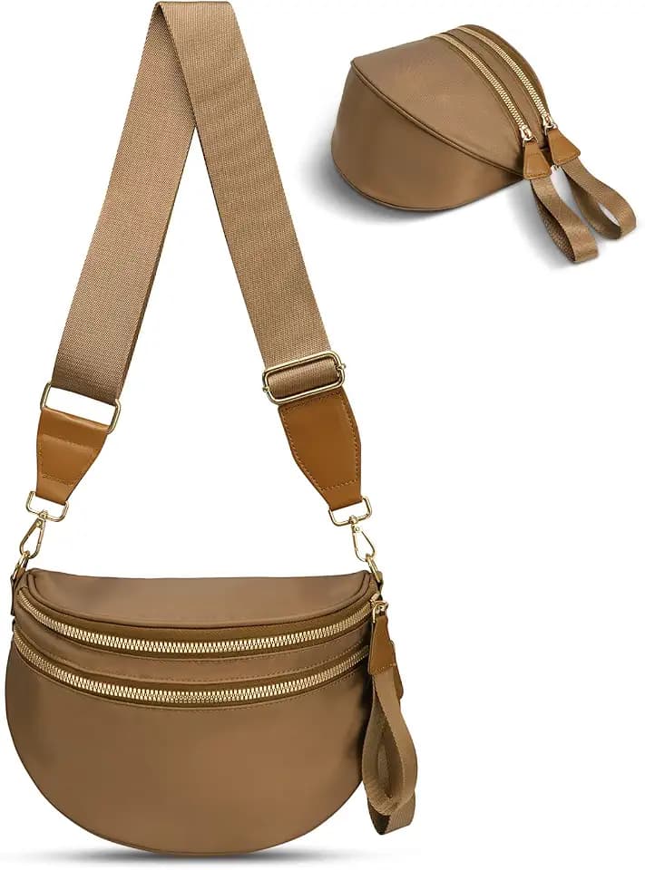 Checkered Crossbody Bag, Bum Bags for Women Crossbody,Spacious Sling Bag Purse Fanny Packs with Shoulder Strap