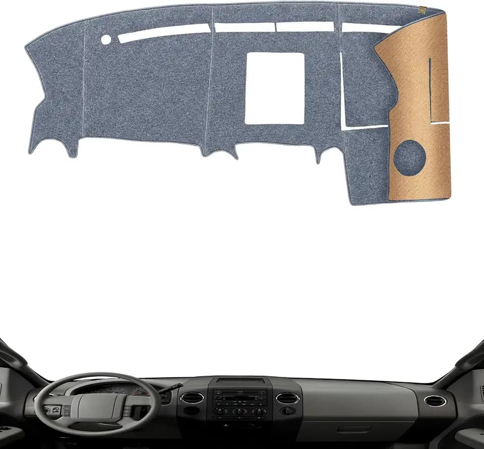Dashboard Cover Dash Mat Fit for 2008-2004 Fo-rd F-150 (for Left Hand Drive),Car Dash Board Mat Anti-Glare Carpet,Non-Slip Pad Sunshield Protector (Grey)