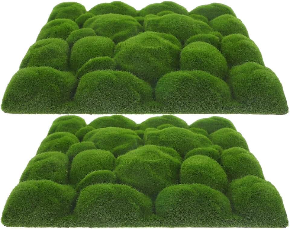 Alipis Künstliches Moos 2 Stück Kunstmoos Zum Dekorieren Für Mikrolandschaft Mini-Garten Bonsai Aquarium Garten- Und Innenhof-Deko 30.00 X 30.00 X 3.50 cm