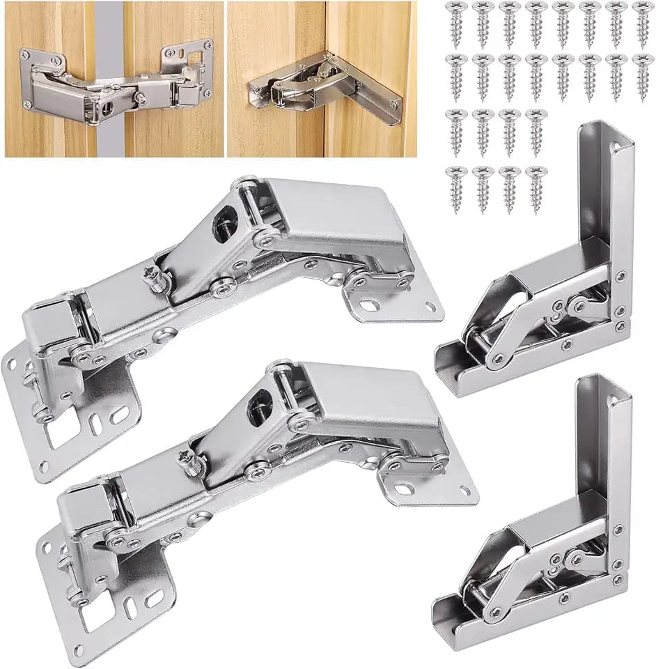 Zocipro 4 Stück Scharnier Klappbeschlag, 90/170 Grad Klappscharnier Folding