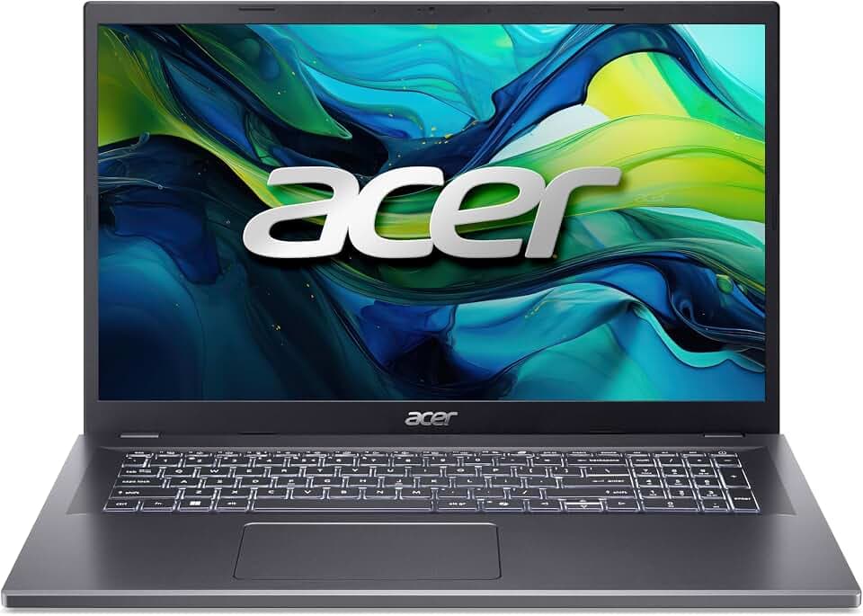 Acer Aspire 17 (A17-51M-503B) Laptop, 17" FHD IPS Display, Intel Core i5-1334U, 16 GB RAM, 512 GB SSD, Intel Iris Xe Graphics, Windows 11, QWERTZ Tastatur, grau