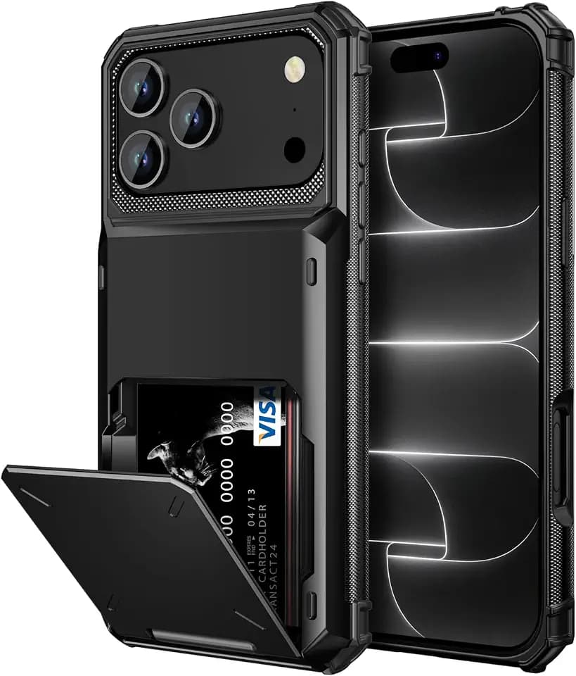 Vofolen for iPhone 18 Pro/17 Pro Case Wallet with Card Holder Black
