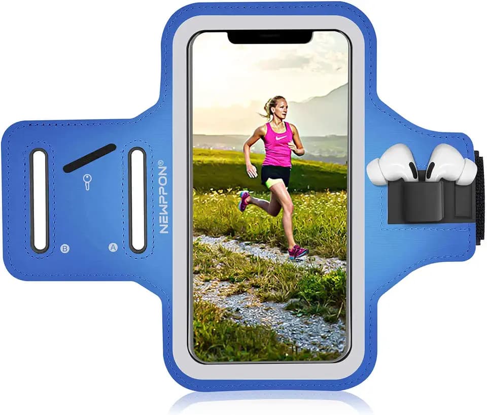 Cell Phone Running Armband :With Airpods Pro Holder Case for iPhone Pro Max Plus Mini SE (14/13/12/11/X/XS/XR/8/7) Galaxy Ultra Plus Edge Note (22/21/20/10/9/8) & Key Pocket & Adjustable Strap