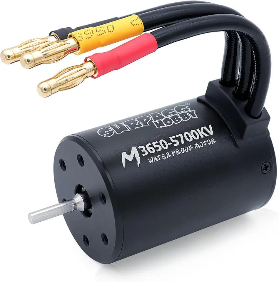 SurpassHobby 3650 5700KV Brushless Motor High Speed Waterproof Shaft 3.17mm Motor and for 1/0 Remote Control Cars Trucks Off-Road Vehicle