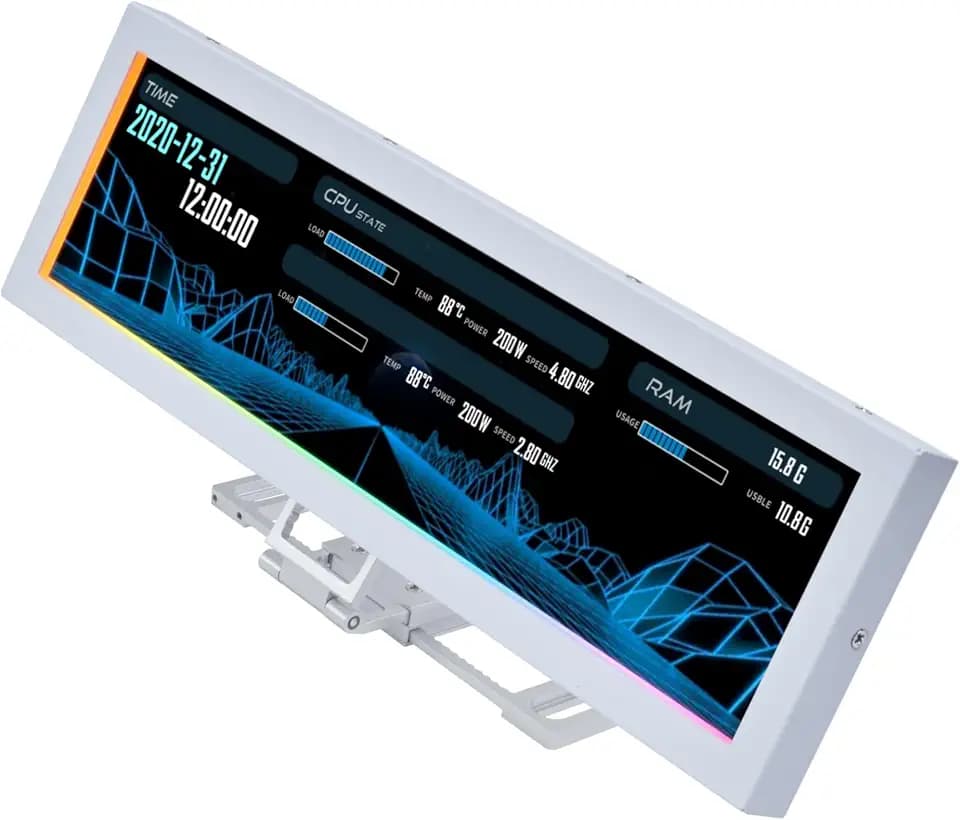 Lian Li SM088X 8.8" Universal LCD Screen with ARGB Frame, White (US88 v1)