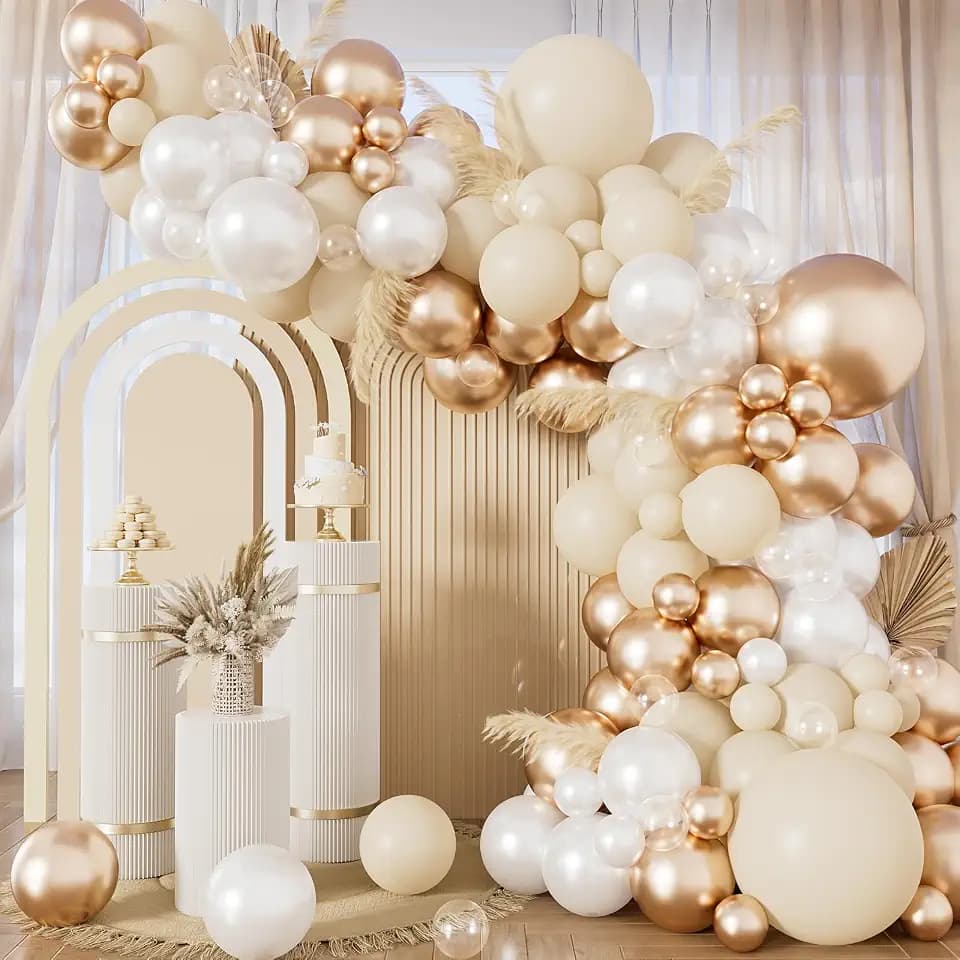 Neutral Balloon Garland Arch Kit, 148 Pcs, Boho Party Decor