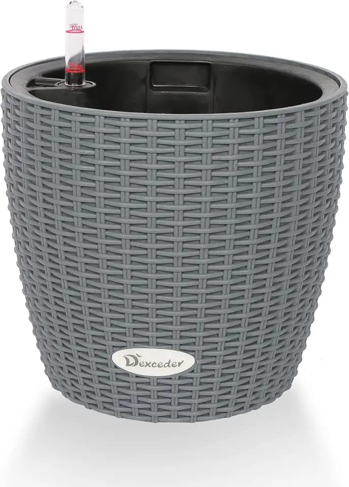 Dexceder 9x8 Self Watering Planter (Deep Gray Rattan)