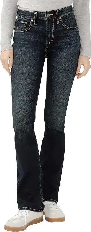 Silver Jeans Co. Women's Avery-Denim High Rise Curvy Fit Slim Bootcut Jeans