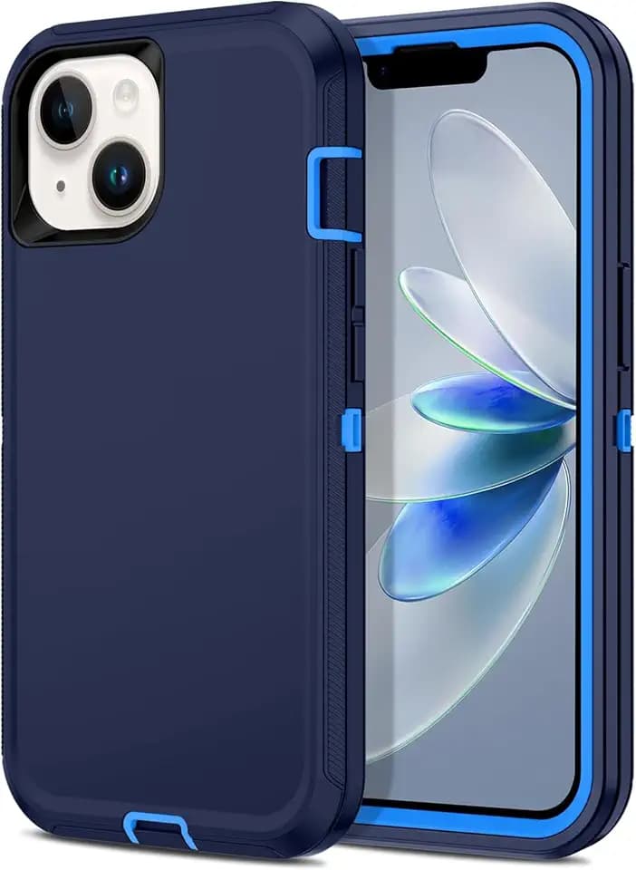Apple iPhone 13 / iPhone 14 / iPhone 15 / iPhone 16e / iPhone 17e Case (6.1") Rugged Case Heavy Duty Shockproof Dust/Drop Proof Dual Layer Cover Navy
