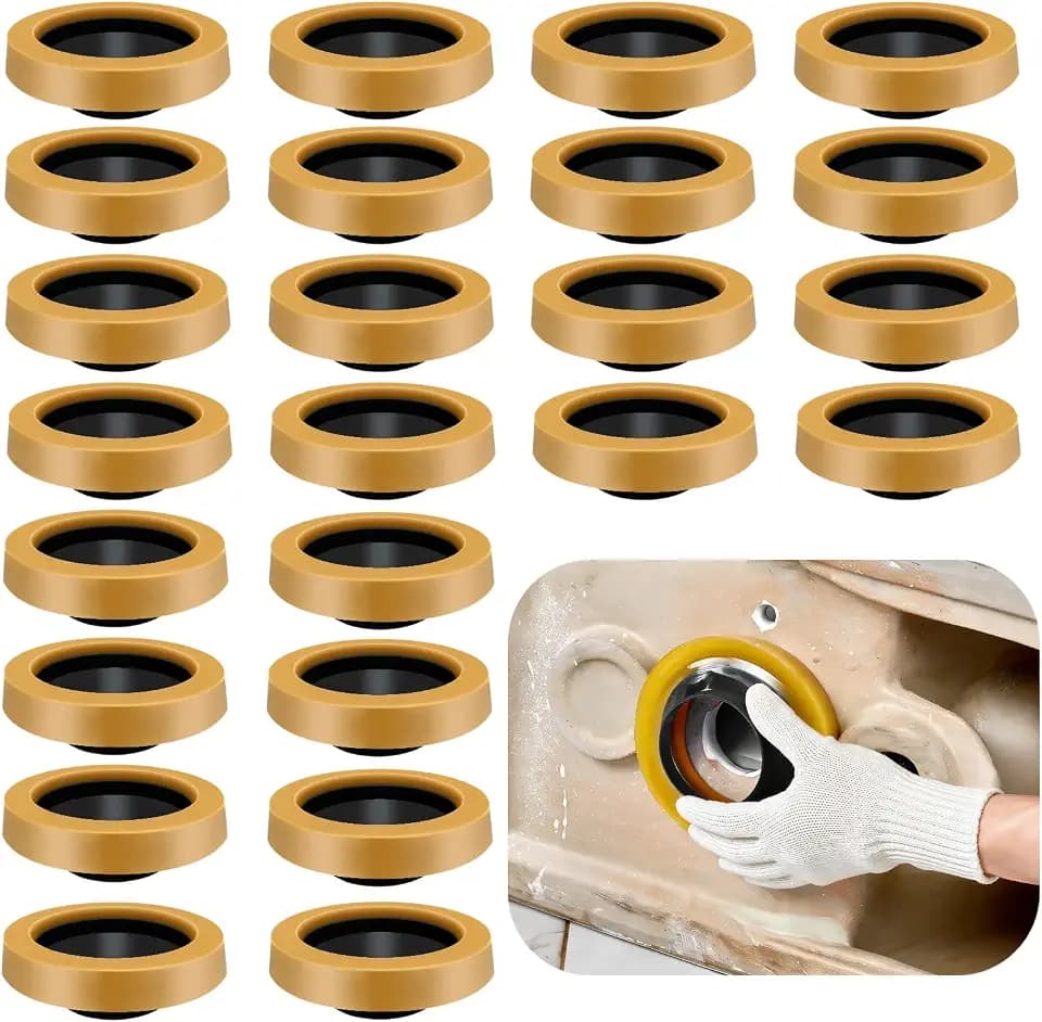 24 Pack Thick Toilet Wax Ring, Universal Wax Ring for Toilet Installation, Heavy-Duty Toilet Wax Rings and Toilet Bowl Wax Ring Seal, High-Density Wax Gasket for 3"/4" Drains