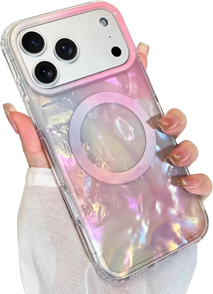 Cute Magnetic Case for iPhone 17 Pro Max Case, Pink Pearl