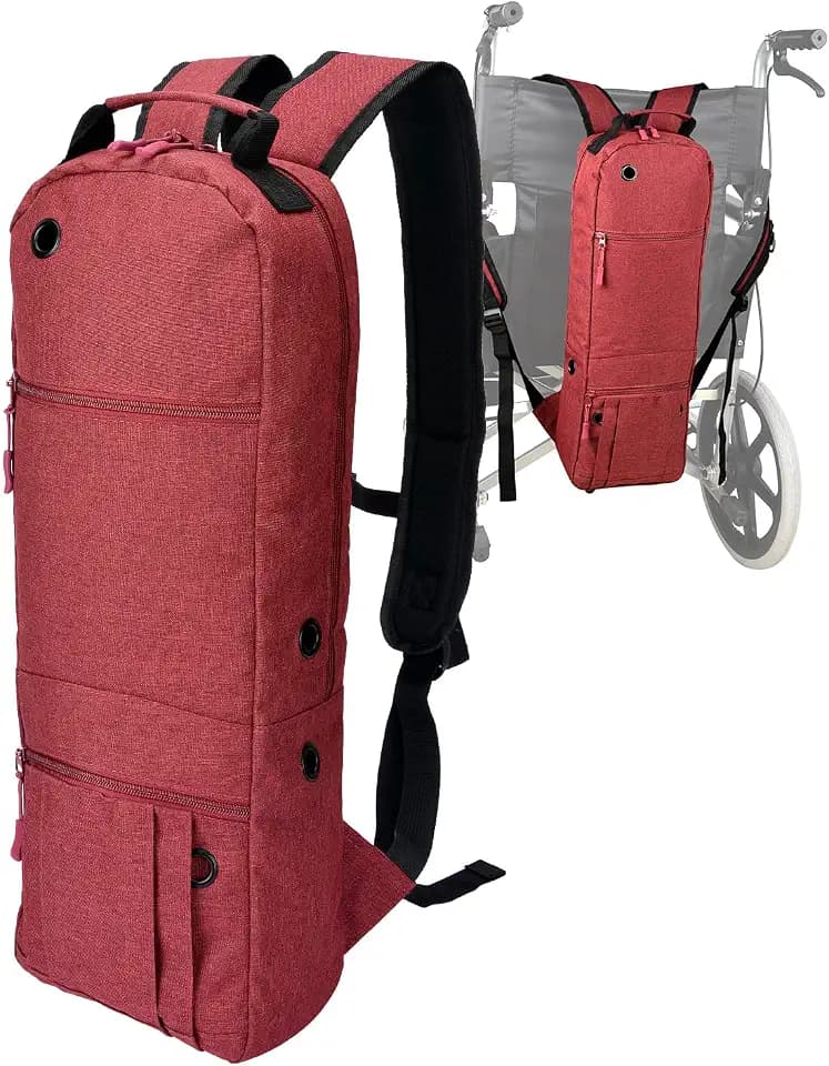 Oxygen Tank Backpack O2 Cylinder Carrying Holder Bag for Tank D/M-15, JD/M-22 (Red)
