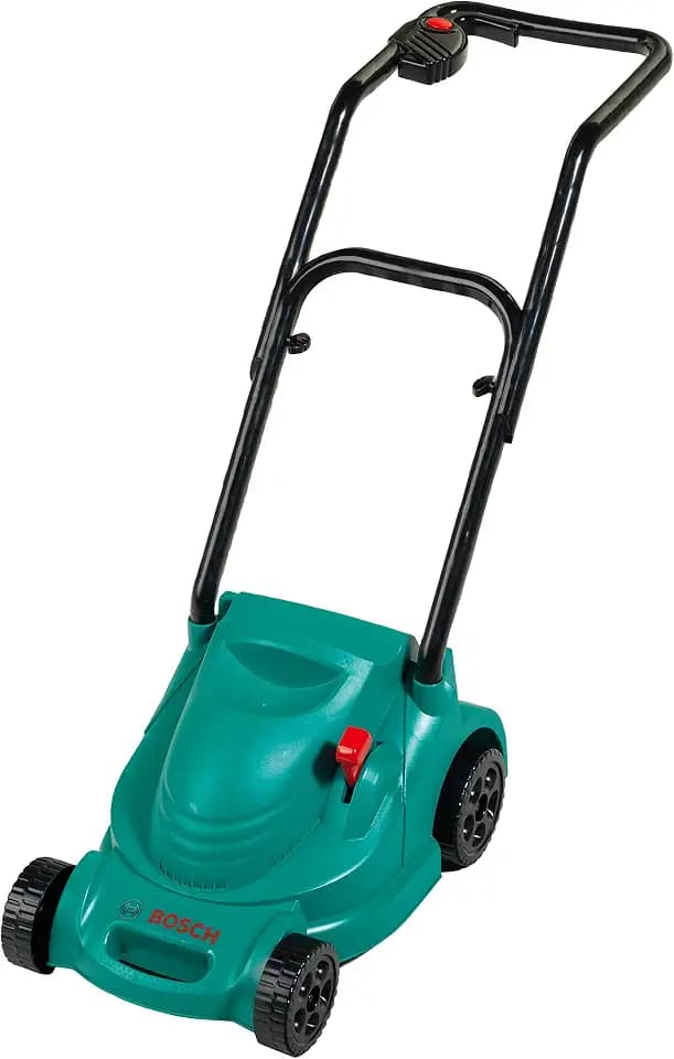 Theo Klein 2702 Bosch Rotak Rasenmäher, Mit Knattergeräusch beim Fahren, Anti-UV, Spielzeug für Kinder ab 18 Monaten