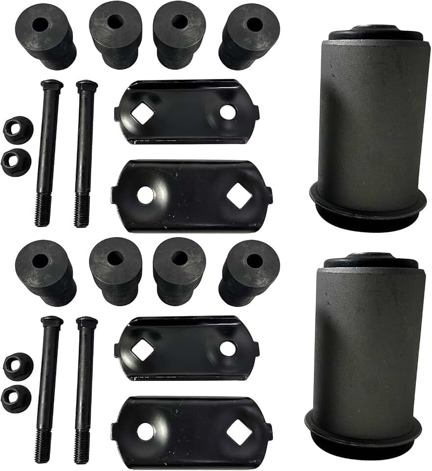 Rear Leaf Spring Front Eye Bushing And Shackles Compatible with Chevy Pontiac Camaro Firebird 1968 1969 1970 1971 1972 1973 1974 1975 1976 1977 1978 1979 1980 1981