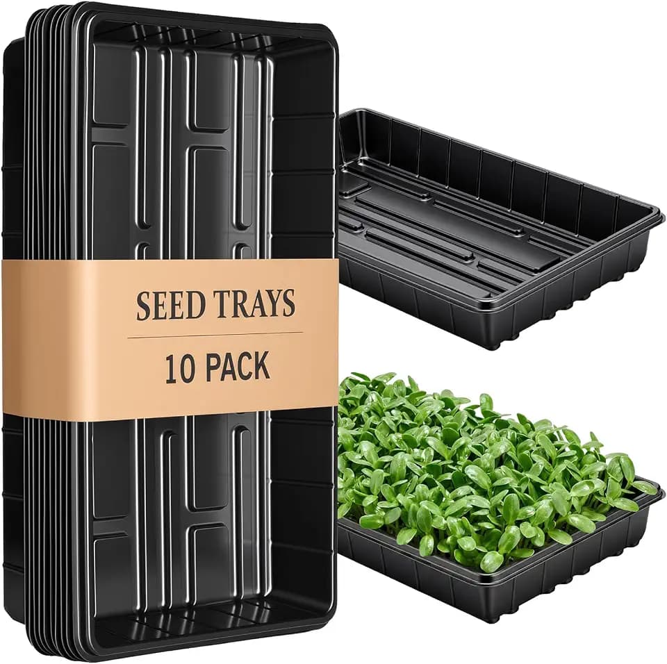 10 Pack Plant Growing Trays, 17 x 11 Inch Seedling Trays, No Drain Holes