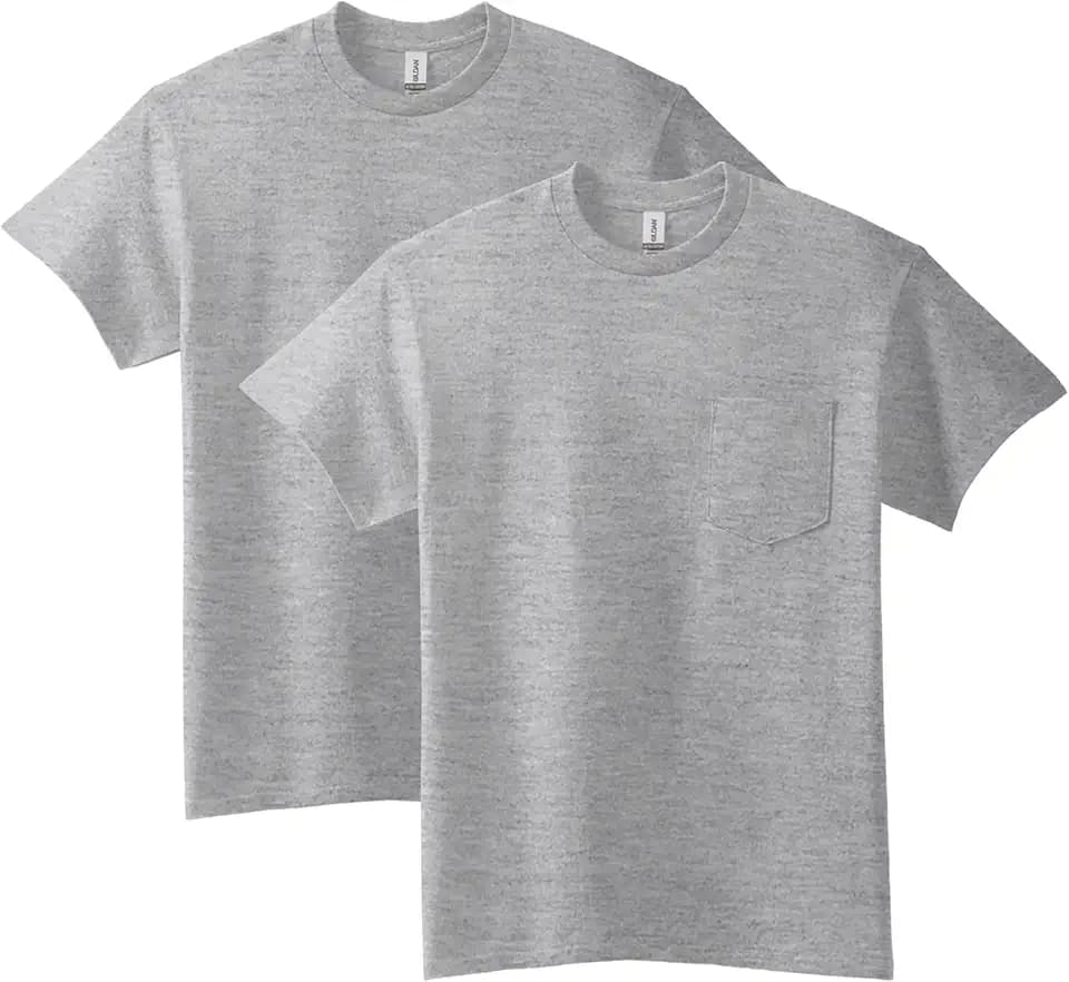Gildan Adult Ultra Cotton T-Shirt with Pocket, Style G2300, 2-Pack
