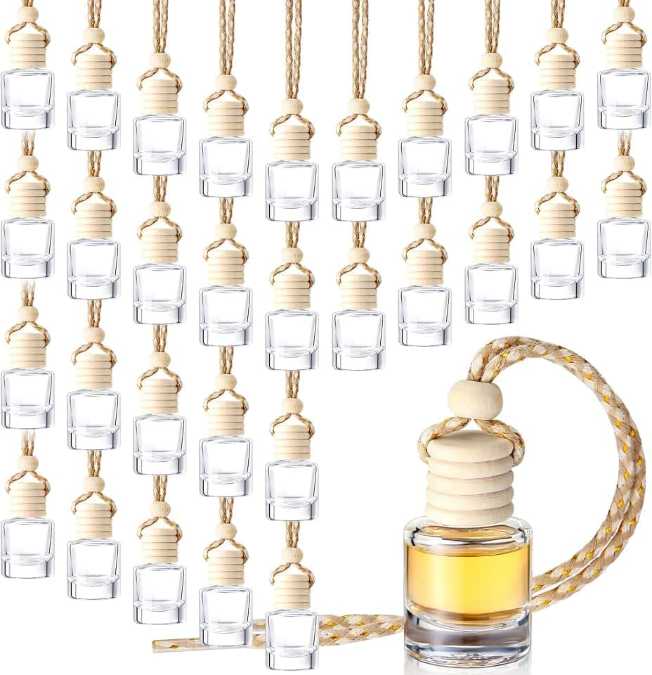 Zubebe 400 Pcs Hanging Car Air Freshener Diffuser Bottles Empty Bulk 8ml