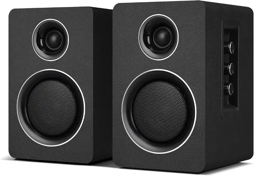 Computer Speakers, Bluetooth 5.3, USB-C, AUX/RCA, 3-Inch Woofer, Black