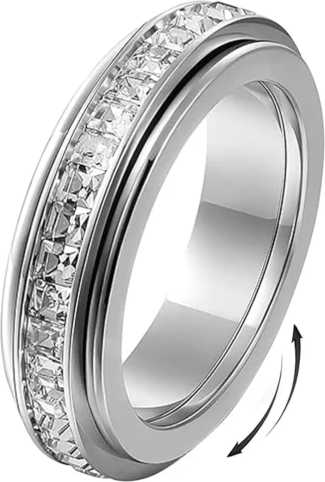 Stainless Steel Anxiety Rings for Women Spinner Fidget Ring