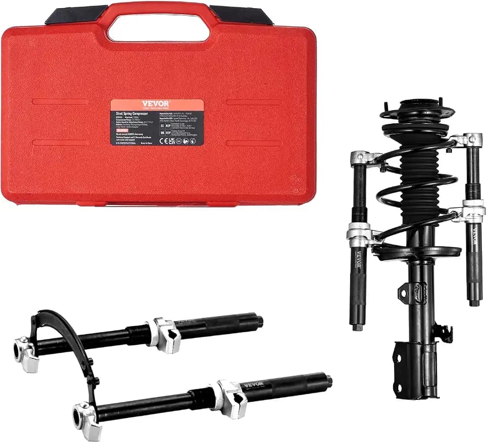VEVOR Coil Spring Compressor Tool, 2 pcs Heavy Duty Macpherson Strut Spring Compressor Set, 2646 lbs Strut Spring Compressor with Safety Bracket and Carrying Case, for Car Truck ATV UTV
