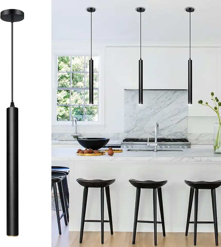 OKELI Modern Pendant Lights 4000K LED Dimmable Pendant Light Fixtures Pendant Lighting for Kitchen Island,Bar,Bedroom, 15.7inch, 10W, ETL, 1Pack