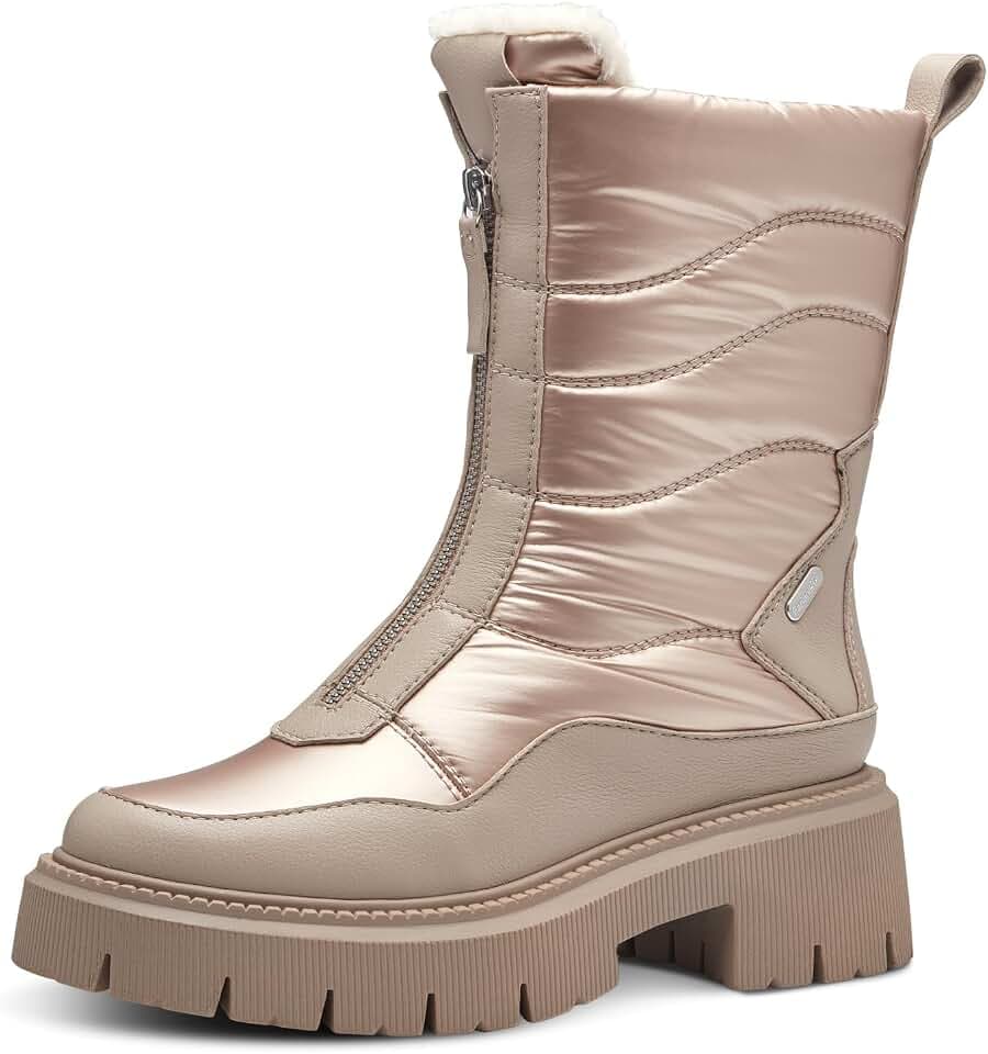 MARCO TOZZI Damen Stiefeletten ohne Absatz Winter Plateau