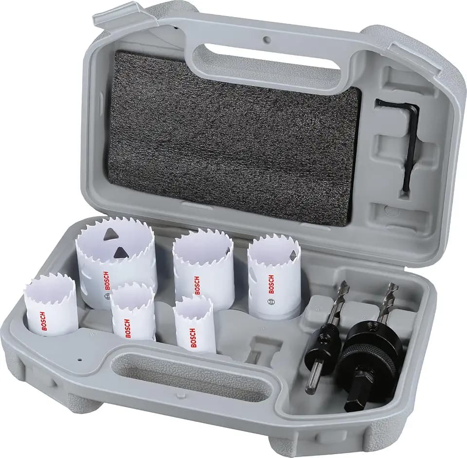 Bosch 9x Gewindelochsägen-Set für Multimaterial (für Stahl, Trockenbauwand, Ø 24, 27, 32, 35, 40, 52 mm, Professional Zubehör Bohrmaschine)