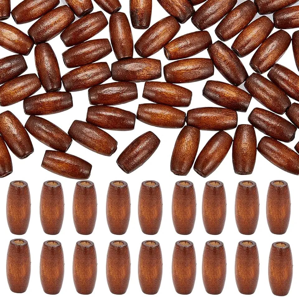 GORGECRAFT 500Stk Ovale Holzperlen Rustikale Bauernhaus-Naturholzperlen 15x7mm Lose Holzperlen 2.5mm Loch Makramee-Abstandsperlen Für DIY Perlenarbeiten Schmuckherstellung Weihnachts Kokosnuss Braun