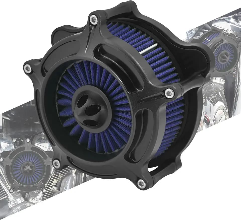 Air Cleaner Filter Aluminum Fit for Harley Touring Road King Street Glide Softail (Black Housing Blue Element, D For M8 Touring 17-23 Trike 17-25 Softail 18-24))