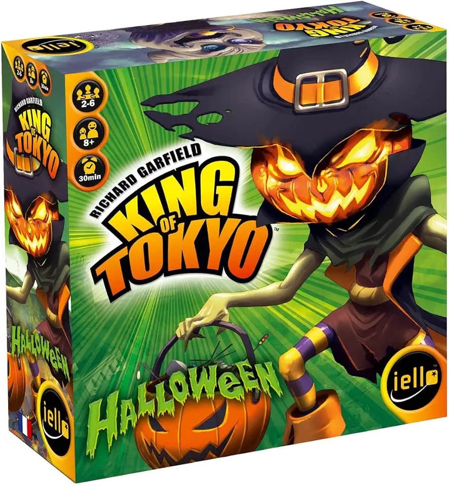 IELLO King of Tokyo - Halloween | Offizielle Erweiterung | 2 neue Monster & Kostümkarten | 2-6 Spieler | 30 Minuten | Richard Garfield Universum