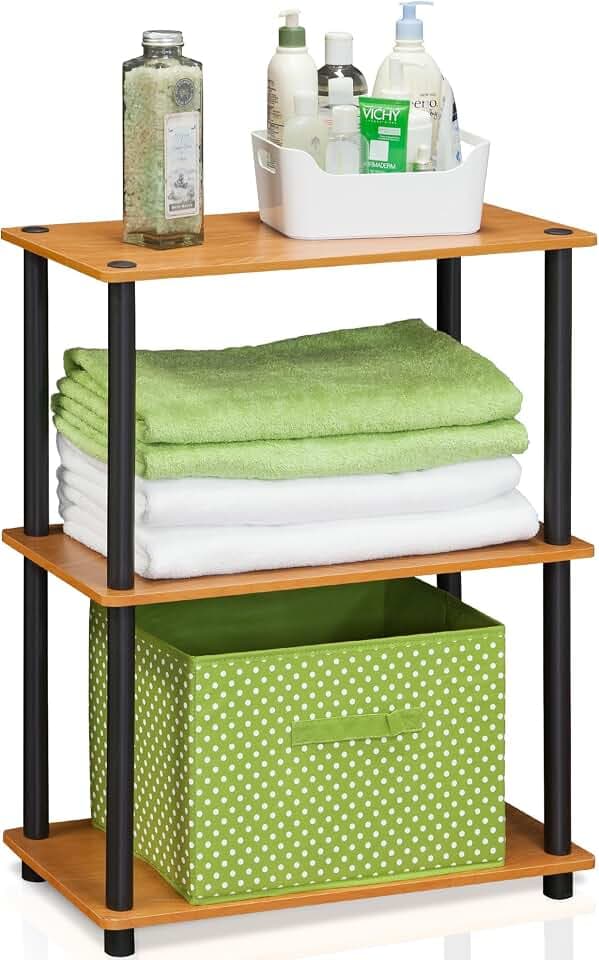 Furinno Turn-N-Tube Kompaktes Mehrzweckregal mit 3 Ebenen, Hellkirsche, 29,5T x 59,9B x 75,2H cm