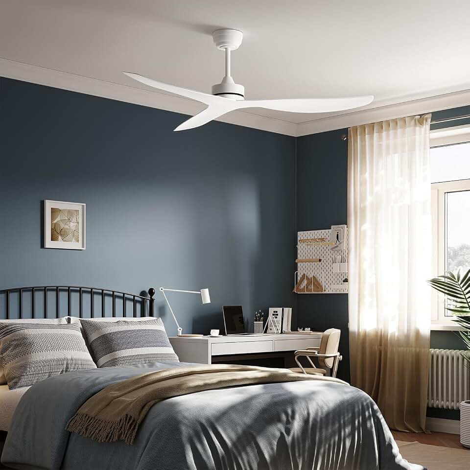 52" Ceiling Fan No Light – Remote, Rev Motor, Indoor/Outdoor