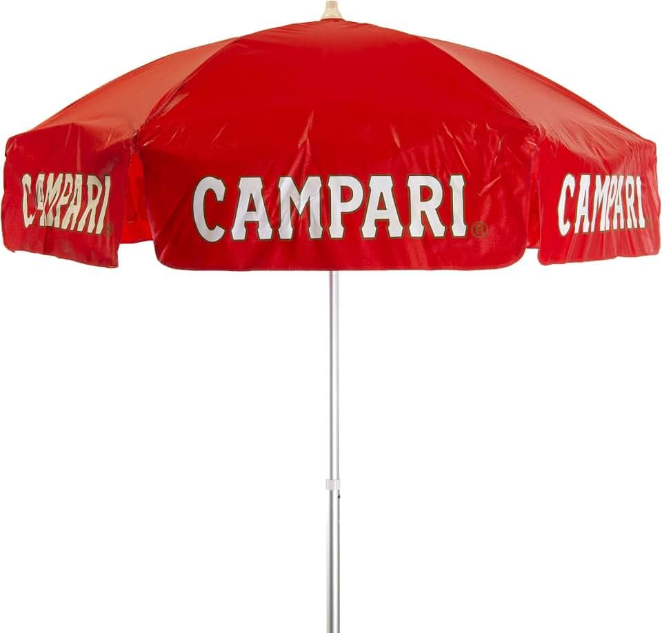 Heininger 1381 Campari Red 6' Vinyl Patio Pole Umbrella