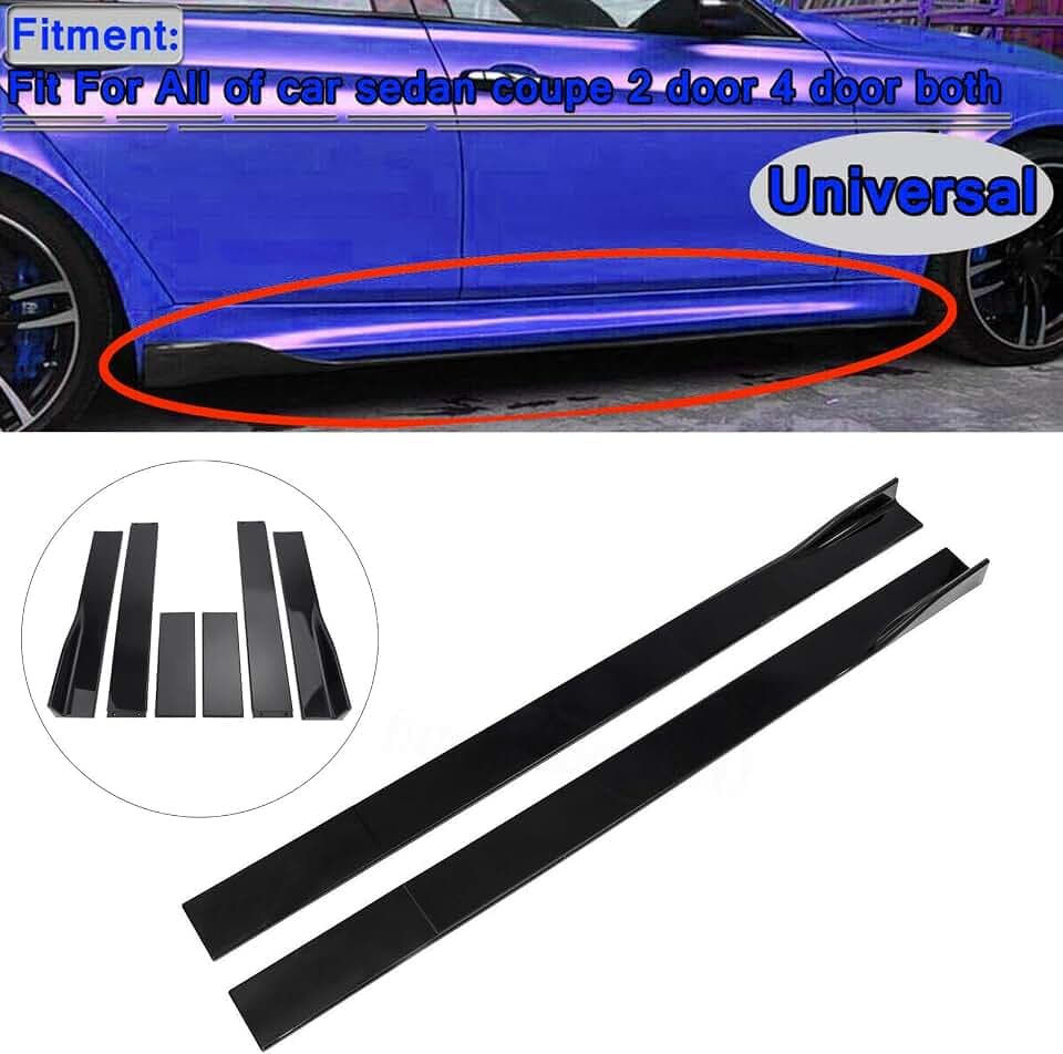 78.7" Look Side Skirts Extension Rocker Panel Splitter for Toyota Corolla Camry, for Ford Mustang Focus RS ST, for Infiniti Q50 Q60 Q70 G25 G37, for Benz W204 W203, for Honda Civic Accord
