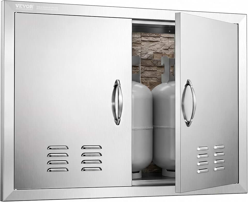 VEVOR Outdoor Kitchen Doors 30W x 21H Inch 304 Stainless Steel Double Doors