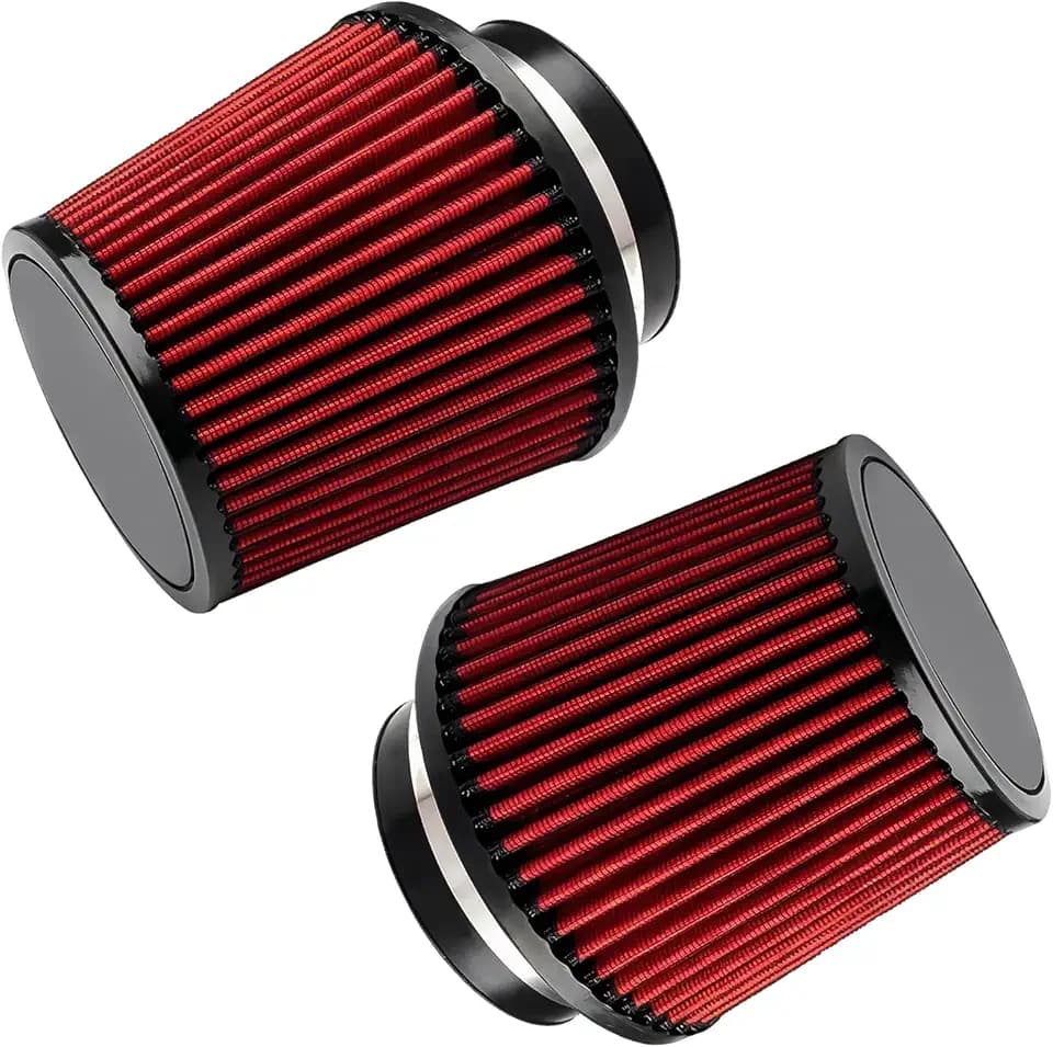 4" 100mm Inlet High Performance Reusable Cold Air Intake Filter High Flow Air Filter Universal (Red)