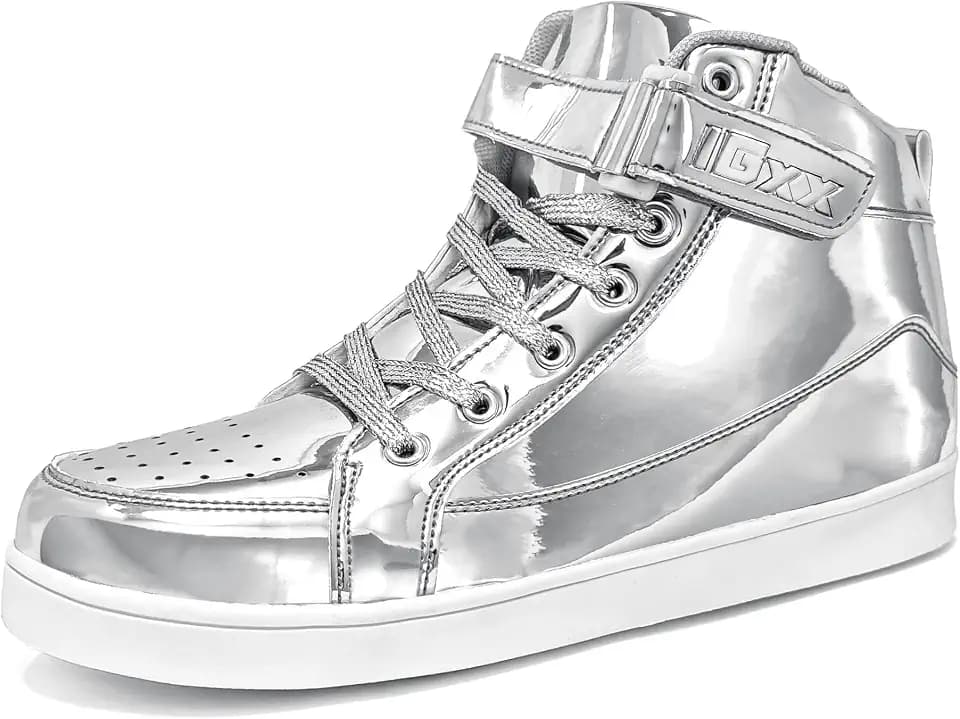 IGxx Sequin High Top Kid Shoes Sparkle Bling Hook&Loop Sneakers